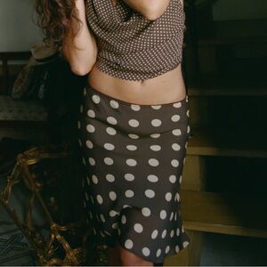 WITH JEAN PENNY SKIRT YELLOW DOT - S